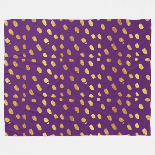 Plum Paars Violet and Gold Throw Fleece Deken (Voorkant (Horizontaal))