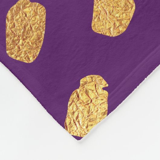 Plum Paars Violet and Gold Throw Fleece Deken (Hoek)
