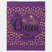 Plum Paars Violet en Gold Queen Tiara Throw Fleece Deken (Voorkant)