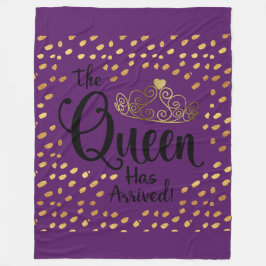 Plum Paars Violet en Gold Queen Tiara Throw Fleece Deken