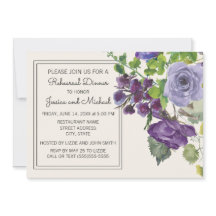 Plum Paars Waterverf Floral Ivory Rehearal
