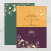 Plum Paars Wedding Invitation Kaart (Voorkant / Achterkant)