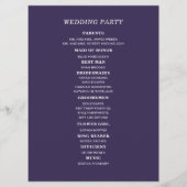 Plum Paars Wedding Programme Double Sided Programmakaart (Achterkant)