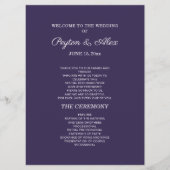 Plum Paars Wedding Programme Double Sided Programmakaart (Voorkant)