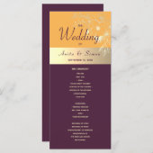 Plum Paars Wedding Programme Programmakaart (Voorkant / Achterkant)