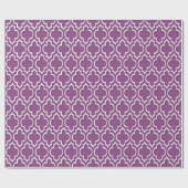 Plum Paars White XL Moroccan Quatrefoil #7DS Cadeaupapier (Vlak)