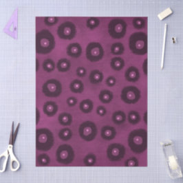 Plum Paarse Abstracte Cirkels Stippen Decoupage Tissuepapier