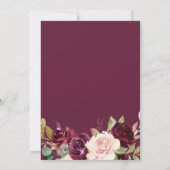 Plum paarse bloemen geometrische repetitie diner kaart (Achterkant)