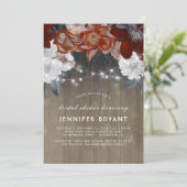 Plum Paarse Bloemen Lichten Rustiek Vrijgezellenfe Kaart (Staand voorkant)