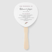 Plum Paarse Bloemen Trouwprogramma Hand Fans Handwaaier (Voorkant)