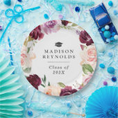 Plum Paarse Blush Bloemen Afstuderen Diner Party Papieren Bordje (Feest)