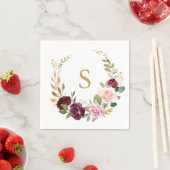 Plum Paarse Blush Roze Botanische Huwelijk Servet (Insitu)