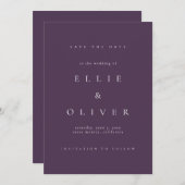 Plum Paarse Boho Bewaar de datum Kaart (Voorkant / Achterkant)