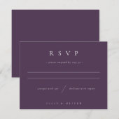 Plum Paarse Boho I Wedding Modern RSVP Kaartje (Voorkant / Achterkant)