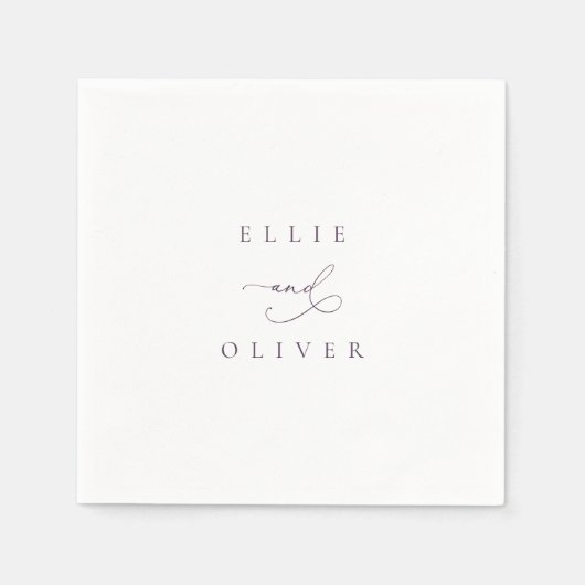 Plum Paarse Boho Wedding Modern Cocktail II Servet (Voorkant)