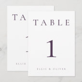 Plum Paarse bruiloft / evenement II Tafelnummer (Voorkant / Achterkant)