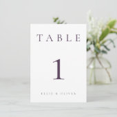 Plum Paarse bruiloft / evenement II Tafelnummer (Staand voorkant)