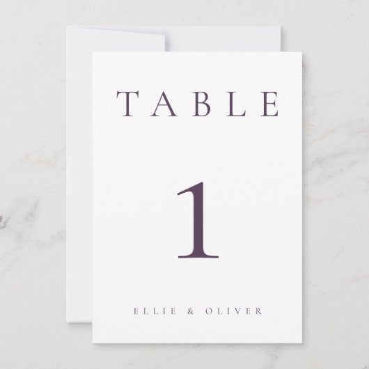 Plum Paarse bruiloft / evenement II Tafelnummer (Achterkant)