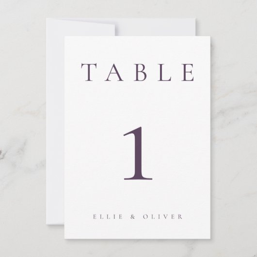 Plum Paarse bruiloft / evenement II Tafelnummer (Voorkant)