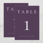 Plum Paarse bruiloft / evenement III Tafelnummer (Voorkant / Achterkant)