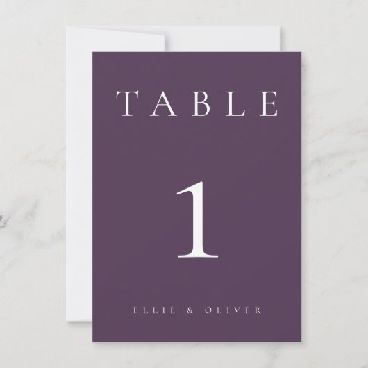 Plum Paarse bruiloft / evenement III Tafelnummer (Achterkant)