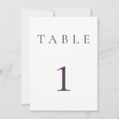 Plum Paarse bruiloft / evenement tafel nummer (Achterkant)