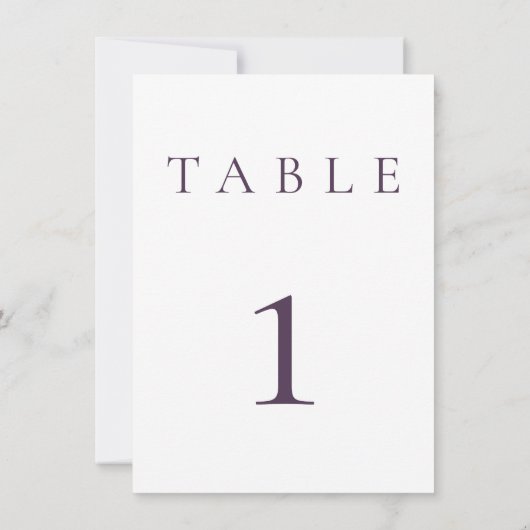 Plum Paarse bruiloft / evenement tafel nummer (Achterkant)