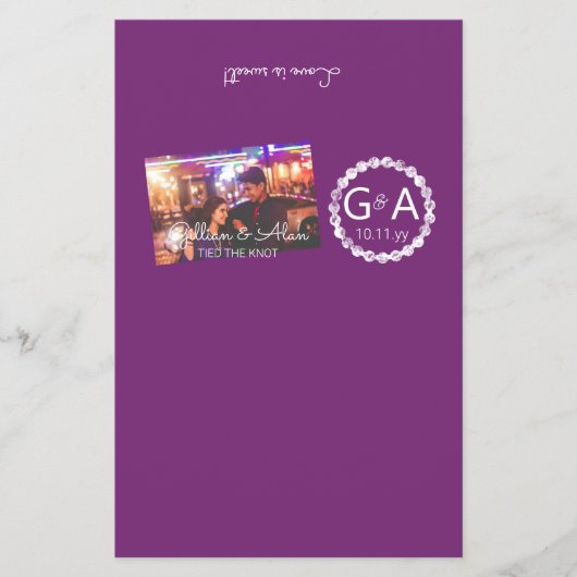 Plum Paarse Custom Bruiloft Snoep Bar Wrapper Flyer (Voorkant)