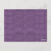 Plum Paarse Damask Trouwtafel Nummer 5 C204 Briefkaart (Achterkant)