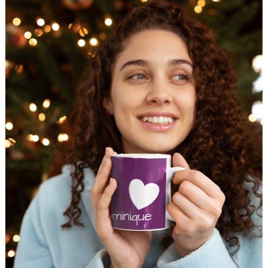 Plum Paarse - De koffie Mok met een hart