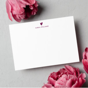 PLUM PAARSE Doodle Heart Formal Classic Familie Notitiekaartje