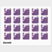 Plum Paarse Elegant Damask Dank u Stickers (Vel)