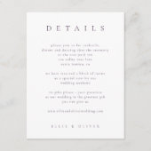 Plum Paarse Elegante Boho Details I Wedding Modern Informatiekaartje (Voorkant)