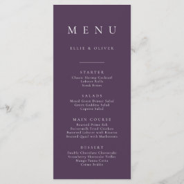 Plum Paarse Elegante Minimalistische Eenvoudige Fl Menu