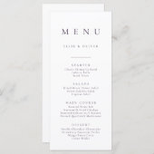 Plum Paarse Elegante Minimalistische Eenvoudige Pl Menu (Voorkant / Achterkant)