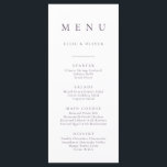 Plum Paarse Elegante Minimalistische Eenvoudige Pl Menu<br><div class="desc">Elegant en modern,  boho,  Plum Paarse minimalistische platte menu. Volledig aanpasbaar menu voor uw bruiloft of evenement.</div>