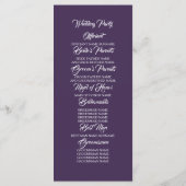 Plum Paarse en Bourgondische Floral bruiloft progr Programmakaart (Achterkant)