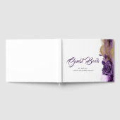 Plum Paarse en gouden Glitter Bruiloft Gastenboek (Volledig)