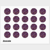 Plum Paarse en gouden marmeren textuur ontwerp Ronde Sticker (Vel)