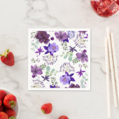 Plum Paarse en Violet Flowers Elegant Celebration Servetten (Insitu)