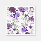 Plum Paarse en Violet Flowers Elegant Celebration Servetten (Voorkant)
