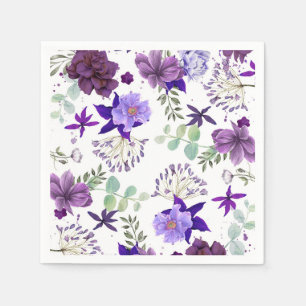 Plum Paarse en Violet Flowers Elegant Celebration Servetten