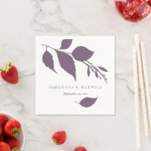 Plum Paarse Fall Leaves Napkins Servet (Insitu)