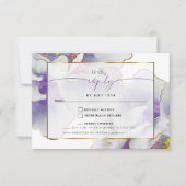 Plum Paarse Fantasy Peony RSVP-kaart RSVP Kaartje (Voorkant)