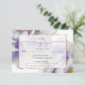 Plum Paarse Fantasy Peony RSVP-kaart RSVP Kaartje (Staand voorkant)