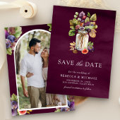 Plum Paarse Fig Mason Jar foto bruiloft Save The Date
