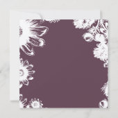 Plum Paarse  Floral Wedding Invitations Kaart (Achterkant)