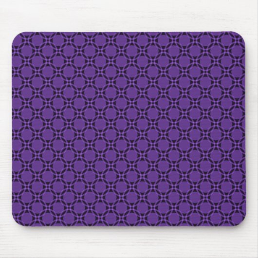 Plum Paarse Funky Circles Mousepad Muismat (Voorkant)