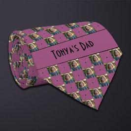 Plum Paarse geruite foto Stropdas