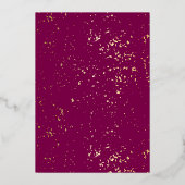 Plum Paarse & Gold Folie 30e verjaardag Uitnodigin Folie Uitnodiging (Achterkant)